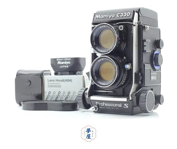 Pro S [N MINT w RARE Hood] Mamiya C330 TLR Camera DS 105mm Blue Dot Lens JAPAN