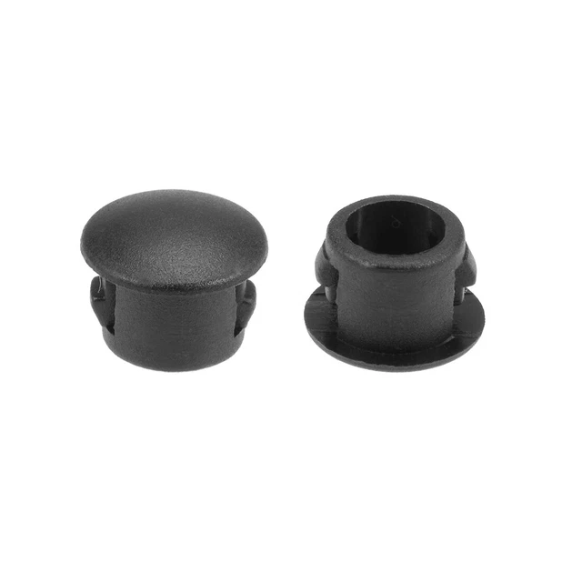 Orificio Tapones Negro Plástico 6mm Presión Bloqueo Orificio Tubo Acero 50pz