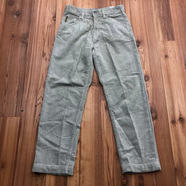 ARMANI JEANS BEIGE Cord Blue Power Tapered Leg Frat Front Pants Adult ...