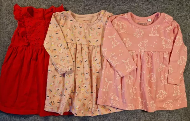 Pacchetto abiti maglia bambina 3-6 mesi coniglio floreale rosso rosa (930)