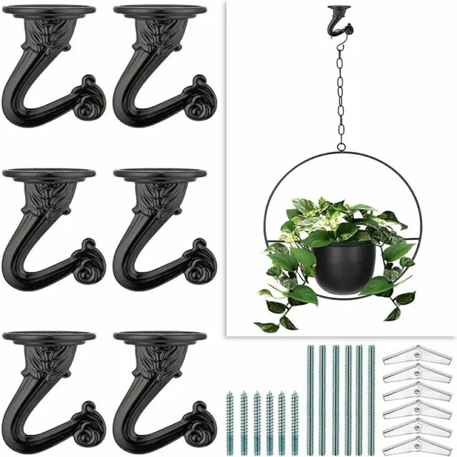 6pcs Heavy Duty Ceiling Hook Carving Pattern for Hanging Plant Toggle Wing