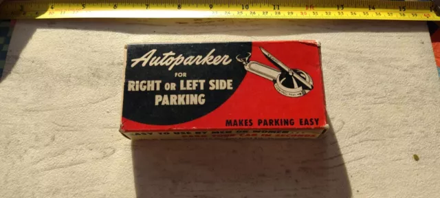 AUTOPARKER very rare vtg 1950s parking guide accessory BOX AND INSTRUCTIONS ONLY