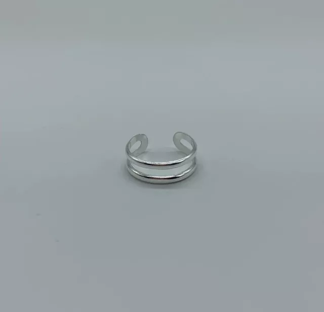 925 Sterling Silver Ring Thin Double Layer Adjustable Stacking Ring Thumb Ring 2