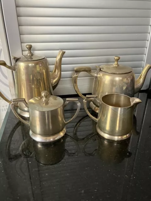 service thé café métal argenté 4 pièces