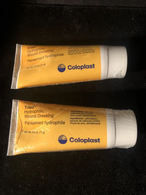 2 PACK BRAND NEW SEALED Coloplast Triad Hydrophilic Wound Dressing 2.5oz EXP2024