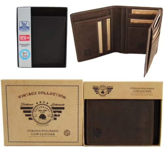 GreenBurry Kartenbörse RFID-Schutz Rind-Leder Kartenetui Kreditkartenetui 1794-B