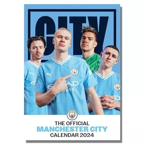 Manchester City FC 2024 Calendar Month To View A3 Wall Calendar Official Prod...
