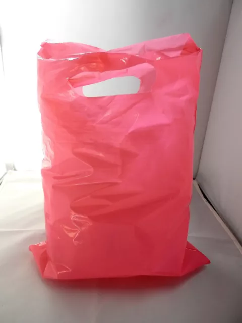 100 12"x15" Pink Glossy Low-Density Plastic Merchandise Bags Wholesale lot Bags 2