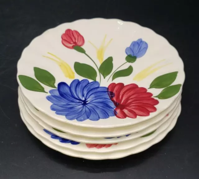 5 Vintage Blue Ridge Pottery Scallop Dish 6.25" Chrysanthemum Colonial Set Lot 2