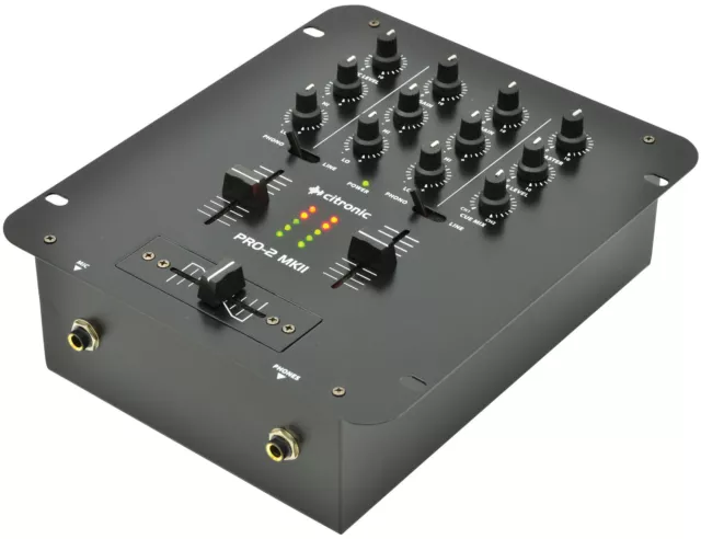 Citronic PRO:2 DJ Mixer MKII 2 Channel Mixer Disco Sound Audio