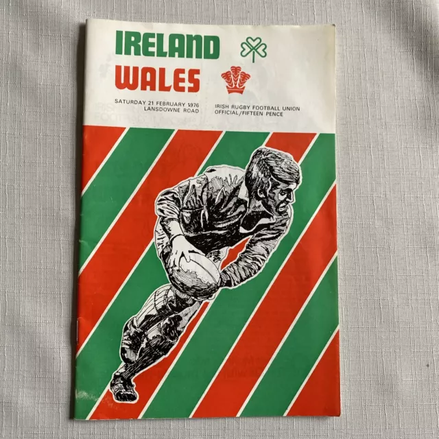 Ireland v Wales 1976 Rugby Union Match Day Programme.