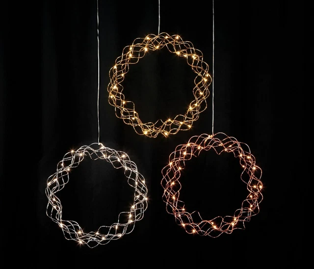 LED Lichterkranz Curly Metall für Wand, Tür und Fenster 30 Lichter Indoor