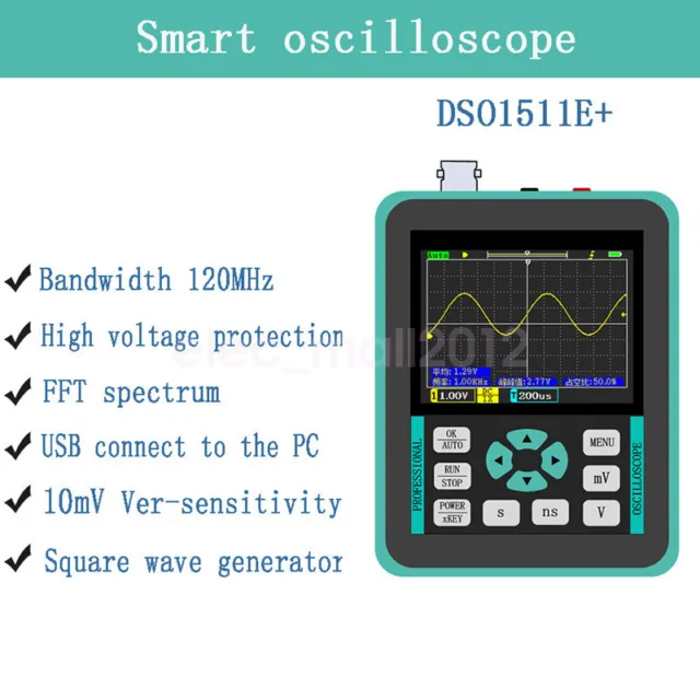 Nuovo oscilloscopio digitale portatile IPS display LCD DSO 2,4" 120 MHz 500 ms/s