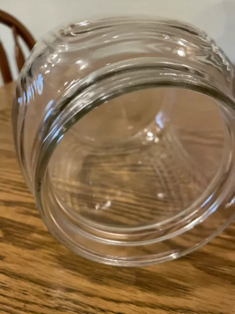 Vintage HAZEL ATLAS Ribbed Corners Clear Glass Hoosier Cabinet Jar w/Rusty Lid 5