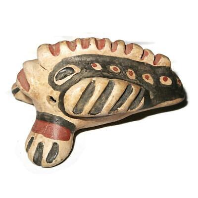 Vintage Mexican Folk Art Pottery Hand Made Fish Whistle Figurine, 2 1/8" 2