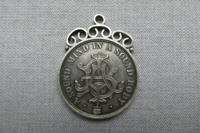 C19th -- British Silver Medal -- A Sound Mind in a Sound Body -- Cricket / Sport