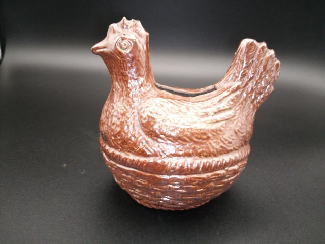 Photophore en Céramique Forme Poule Ronde Vernissée