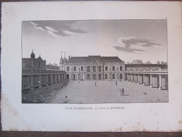 1839 Engraving Paris Hotel De Soubise Interior View