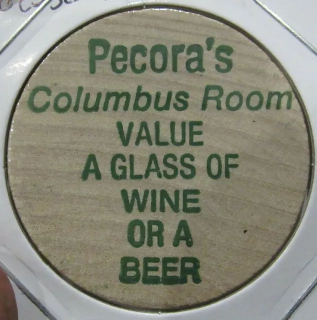 Vintage Pecora's Columbus Room Towson, MD Wooden Nickel - Token Maryland