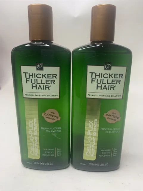 2 Thicker Fuller Hair Revitalizing Shampoo Cell-U-Plex Caffeine 12 oz