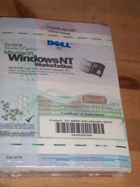 MS Windows NT Workstation, CD-ROM, OVP, neuw., v.Fkt.