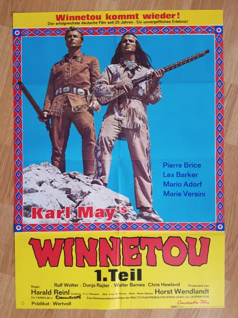 Lex Barker  WINNETOU 1.Teil -  Filmplakat 1971  KARL MAY Pierre Brice WINNETOU