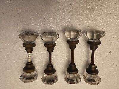 Vintage Crystal Glass Doorknobs - 4 sets
