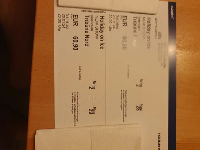 Tickets Holiday on Ice Dortmund  Reihe 2, Platz 28+29
