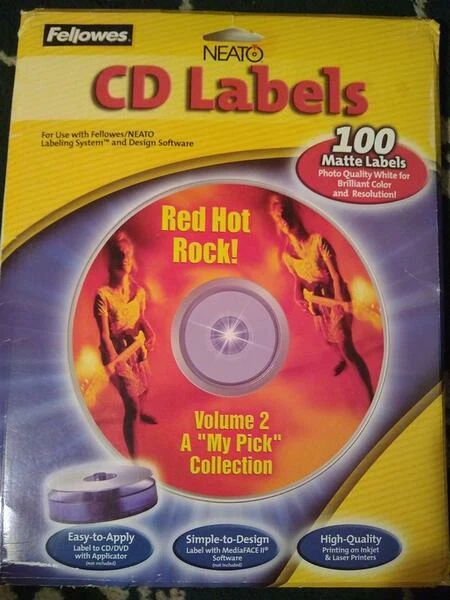 CD LABELS FELLOWES Neato CD/DVD étiquettes blanches mates ...
