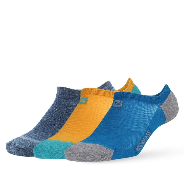 ZEALWOOD Merino Wool Running Sock Anti-blister Hiking Golf Tennis Socks 3 Pairs