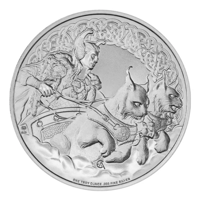 2022 Niue Norse Gods - Freya 1 oz Silver $2 Coin GEM BU Brilliant Uncirculated
