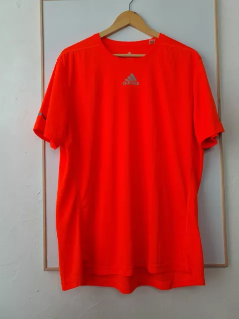 adidas shirt mens size xl extra large fluro orange training