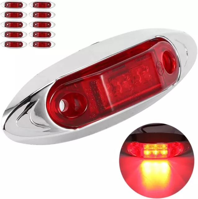 Fanale Luce Laterale Ingombro Led 12-24V Posizione ROSSO Camper Camion Caravan