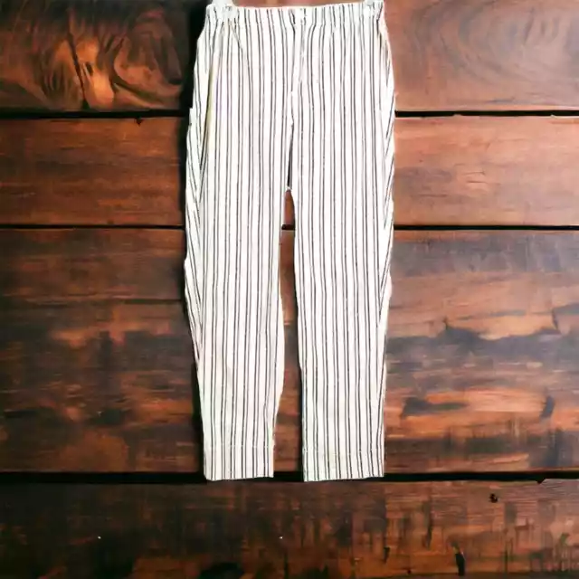 BRANDY MELVILLE JOHN Galt Cropped Pants Striped Tilden 100% Cotton Navy &  White £15.46 - PicClick UK