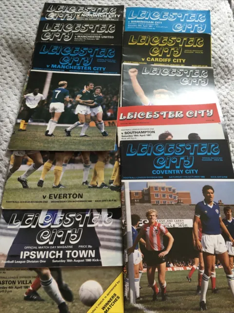 Leicester City x 11 ( Home Programmes ) Season 1980/81