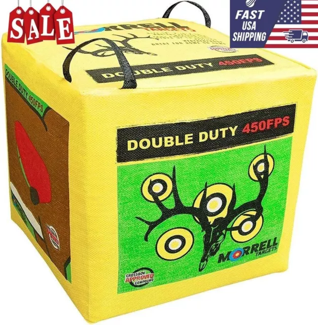 Morrell Double Duty 450 FPS 4 Sided Cube Field Point Archery Bag Target, Yellow