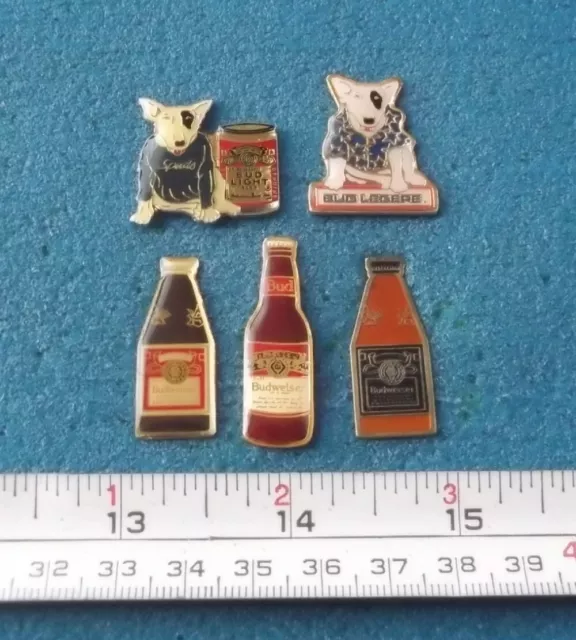 Lot Of 5 Pin's : Bière Beer Budweiser Bud Light Bud Légère Pin # Pp938