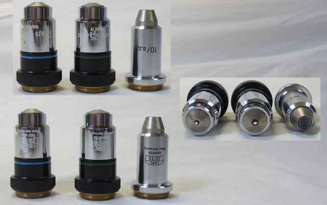 LOT OF 3 ASSORTED 40x/25x/10x ZEISS OBJECTIVES SEE DETAILS