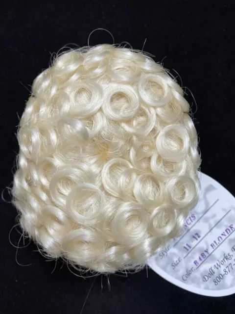 11/12” Curly platinum Blonde Doll Wig Reborn OOAK BJD Bisque Repair FRANCIS
