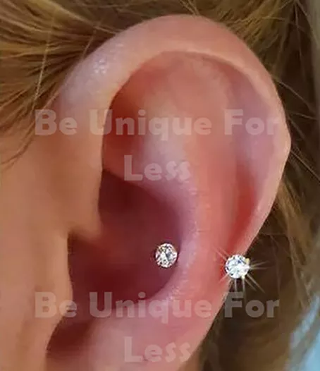 Horseshoe Earring,Cartilage Tragus Curved Conch Huggie  Nose Hoop Helix Ring 2