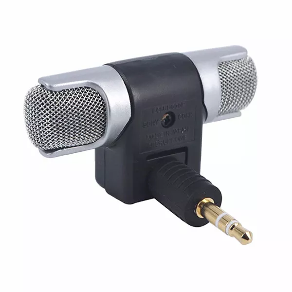 Mini 3.5mm Stereo Microfono PC Registrazione Cellulare Studio Karaoke
