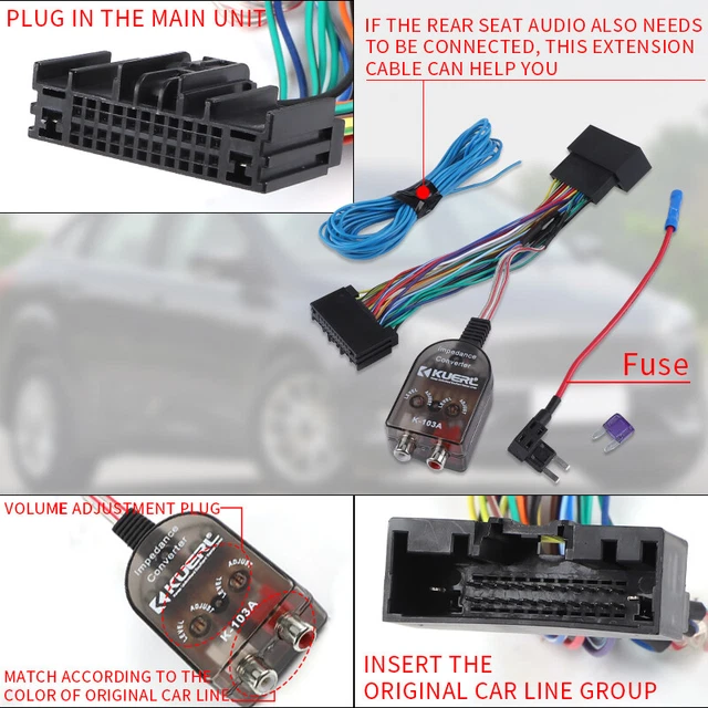 AMP FACTORY RADIO Stereo Subwoofer Amplifier Wire Harness Plug Adapter