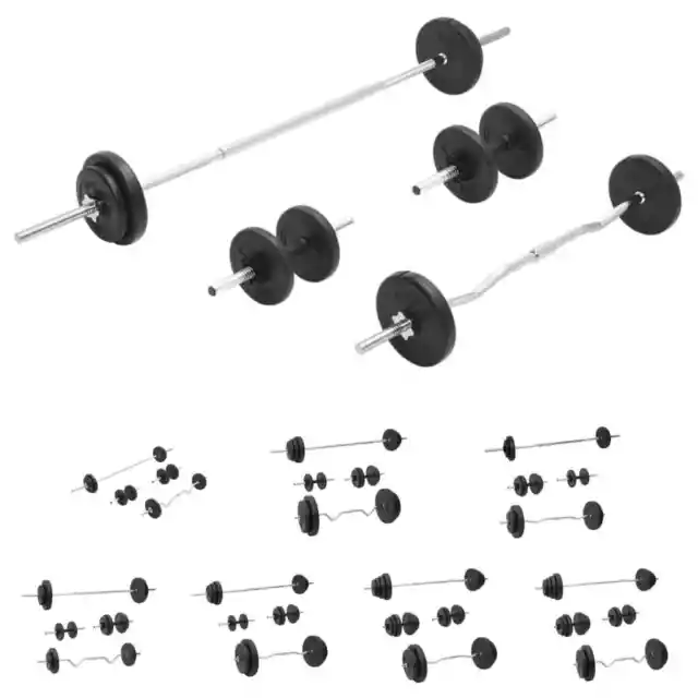 Langhantel Kurzhantel Set Hantelset Hantel Gewichte mehrere Auswahl vidaXL