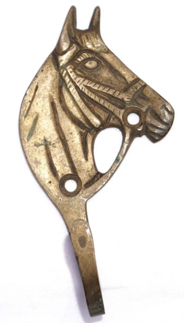 Handmade Vintage solid Brass made Horse Face Coat hook key hanger from India
