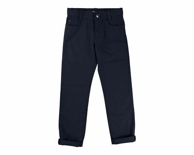 Sale Hugo Boss Kids J24501 849 Five Pocket Cotton Chino Pants Blue 4 - 16 Years
