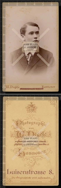 Orig. Foto CDV Kabinettfoto Portrait Porträt Hannover W. Degele
