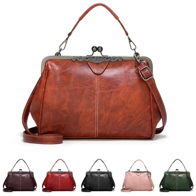 Women Oiled Leather Handbag Shoulder Messenger Bag Crossbody Satchel Tote Bag US