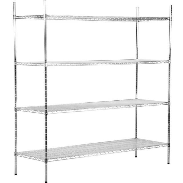 Heavy Duty 24" x 72" x 74" Rack Silver Chrome Wire Storage Shelf Kit Commercial
