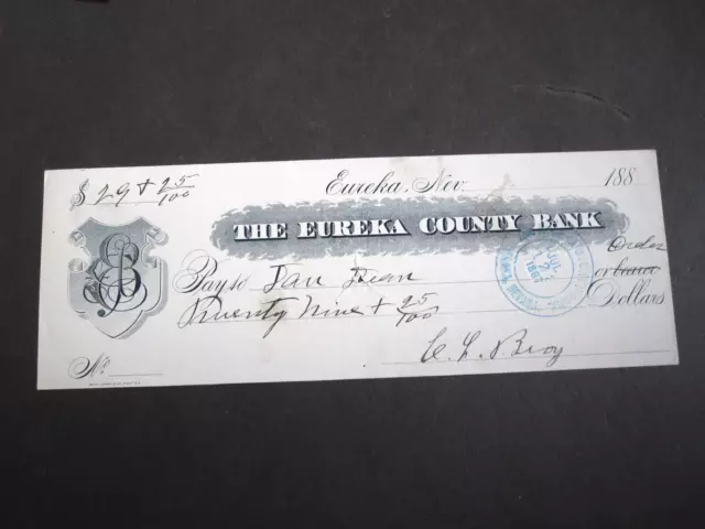 vTg 1887 Eureka NV bank Dan Dean Pony Express rider & pioneer stage coach driver