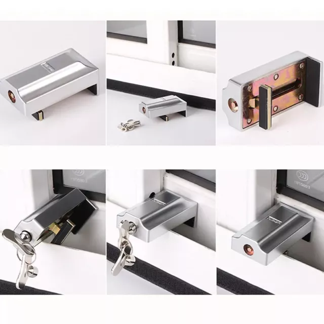 New Window Security Key Lock Sliding Doors Windows Restrictor Child Safety Lock 3